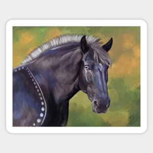 Painted Black Percheron Sticker